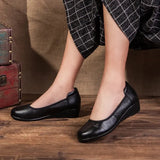 2021 Genuine Leather Retro Handmade Women's Shoes Large Size Leather Shoes Flat Suede Leather
