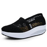 Women Shoes 2023 Fashion Mesh Breathable Sport Sandals Summer Wedge Platform Lace Sneakers Female Weave Casual Shoes