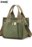 Fashion Canvas Women Crossbody Bag Simple Large Capacity Storage Shoulder Bags Multiple Pockets Female Shopping