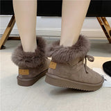 Winter Plush Warm Snow Boots Women Sequins Rabbit Hair Ankle Boots Thicken Cotton Boots platform Zapatos De Mujer