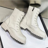 Leather Black Platform Boots for Women Heels Designer Shoes Woman Booties Ankle Boots Female Chunky Shoes Women 2023