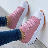 Canvas Shoes Women Cross Strap Sneakers Round Toe Thick Sole Casual Shoes Women 2023 New Summer Women's Vulcanized