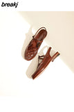 Vintage Elegant Women Shoe Summer New Woven Temperament Sandals Women Roman Single Shoe Fisherman Women Shoe Mujer