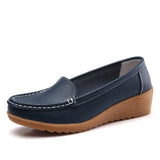 Women's Flats Genuine Leather Shoes Woman Casual Ladies Shoes Slip On Ballet Flats Women Walking Ladies Plus Size
