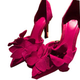Woman High Heeled Shoes Sweet Rose Closed Toe Footwear 2023 Summer Slingback Pointed Fashion Dress Ladies