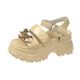 New Summer Women's Sandals Platform Fashion Chain Wedges Heels Women Sandals Casual Beach Lady Shoes