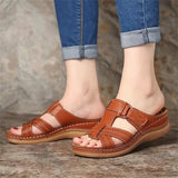 Womens Sandals Summer Wedges Shoes Adult Open Toe Slip On Comfy Slippers Solid Color Buckle Beach Shoes For Lady 2023