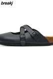 2023 New Summer Women Cork Slippers Buckle Non-slip Casual