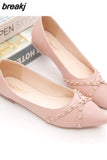 Flats Shoes Rivet Spring Summer New Female Metal Pointed Toe Casaul Shoes Comfortable Flats Loafers Shoes