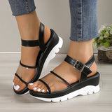 Pvc Wedges Sandals Women 2023 Summer Casual Ankle Buckle Gladiator Sandals Woman Plus Size Platform Sandalias