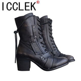Boots Women British Style 2023 New Autumn Retro Wild Thick-soled Increased Chelsea Motorcycle Boots Women