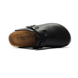 2023 New Buckle Closed Toe Cork Slipper Casual Women Solid Color Beach Outside Non-slip PU Leather