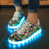 Sneakers for Women Casual Shoes Led Glowing Shoes for Men Fashion Flat Running Sneakers LED Rechargeable Couple's