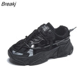 Mesh Chunky Heels 5cm Womens Platform Sneakers Male's Couples Vulcanized Shoes Casual Female White for Spring