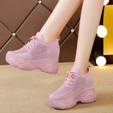 Hidden Heels Platform Sneakers Women Breathable Air Mesh Wedge Sock Shoes Woman 2023 Spring Casual Shoes Zapatos De