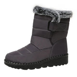 Size 44 Waterproof Snow Boots Women 2023 Warm Thick Plush Winter Ankle Boots Women Non Slip Platform Cotton Padded