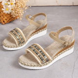 Women's Wedges Espadrilles Sandals Summer 2023 Non Slip Platform Roman Sandals Woman Lightweight Casual Walking Sandalias