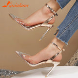 Summer Autumn Hot Sale Sexy Women Rose Gold Pumps Thin High Heels Slip-on Women's Pumps Elegant Ankle Strap