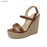 Wedges Sandals Women Casual Summer Shoes Platform Chic Walking Boho Light Braided Comfort Dress High Heels Size