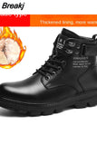 2023 New High Boots Men's High Top British Style Worker Boot High-Ankle Leather Casual Motorcycle Shoes Men's