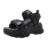 Women's Black Chunky Sandals Summer 2023 Fashion Platform Walking Shoes Woman Thick Bottom Non Slip Beach Sandalias