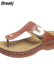 Summer Beach Flip-Flops Casual Bright Diamond Shiny Cork Slippers Ladies Open Toe Sandals Ladies Slippers Plus Size