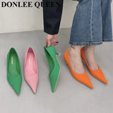 Med Heels Woman 2023 New Spring Pointed Toe Pumps Women's Shoes Office Ladies Dress Pumps Shoes Party Wedding Shoes