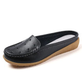 Two Different Women's Shoes Real Leather Moccasins Mother Loafers Soft Leisure Flats Female Ladies Driving Net