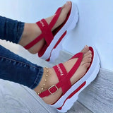 New Thick-soled Women's Sandals Summer Thick-soled Shoes Women's Wedge High Heels Sandalias Mujer Luxury Summer
