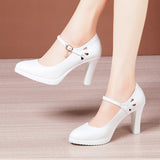 Cheongsam Catwalk Model High Heels Women's Thin Heels Thick Soles Waterproof Platform Size Soft Leather Comfortable Single